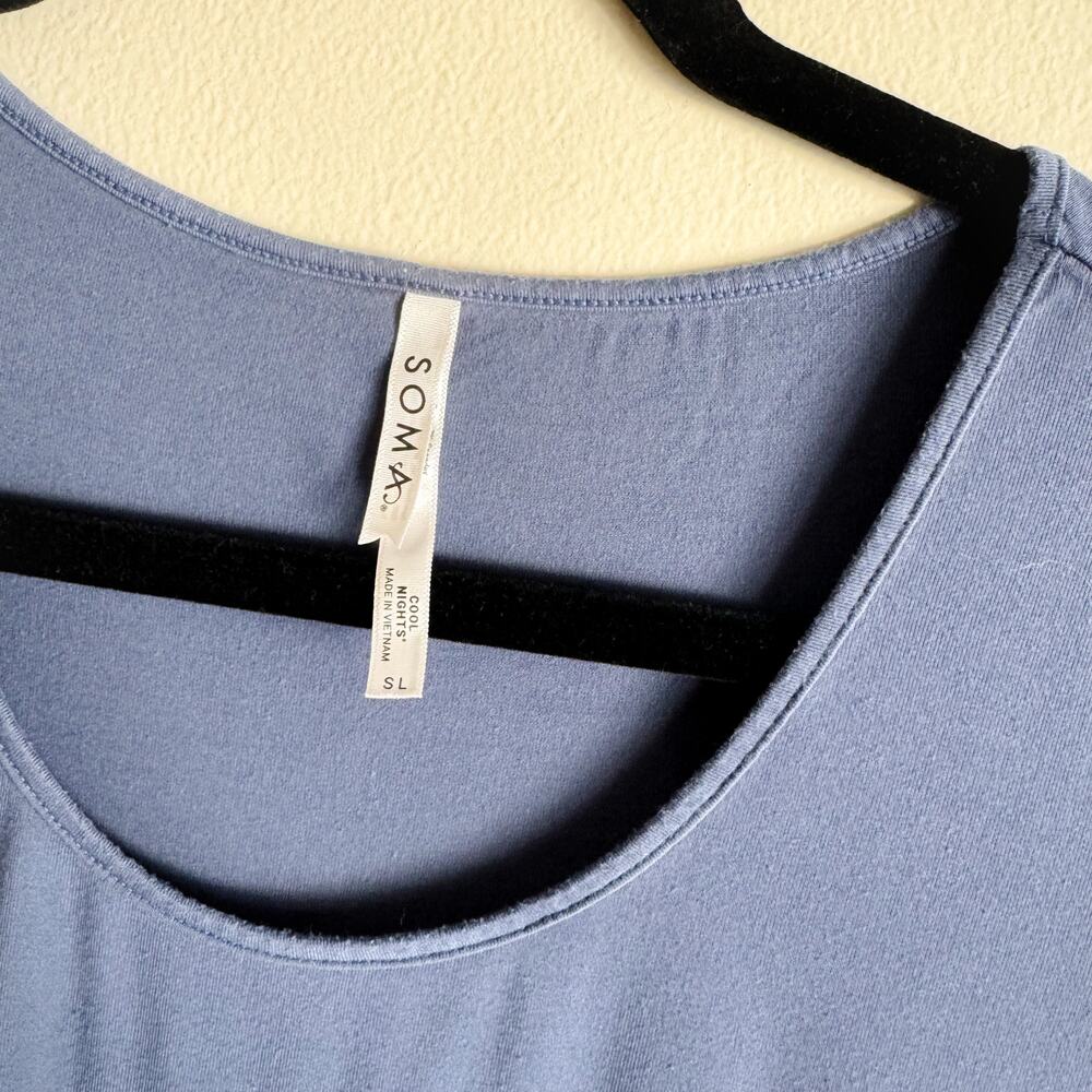 Soma Blue Long Sleeve Cool Nights Top Small Long Sleepwear Pajama - Picture 3 of 6